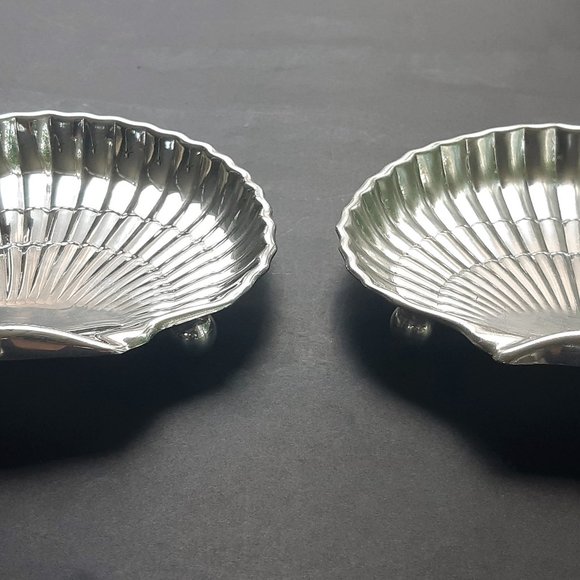VTG BIRKS Silver PLATE SHELL SHAPED FOOTED CANDY DISH Vanity Tray 2 Available - Picture 9 of 12